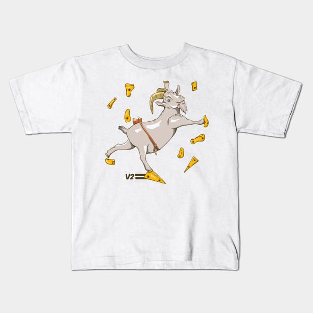 Goat bouldering rock climbing Kids T-Shirt by mailboxdisco